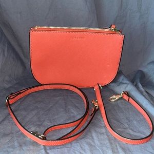Lo and Sons L&S Waverley 2 Crossbody in Red Saffiano Leather